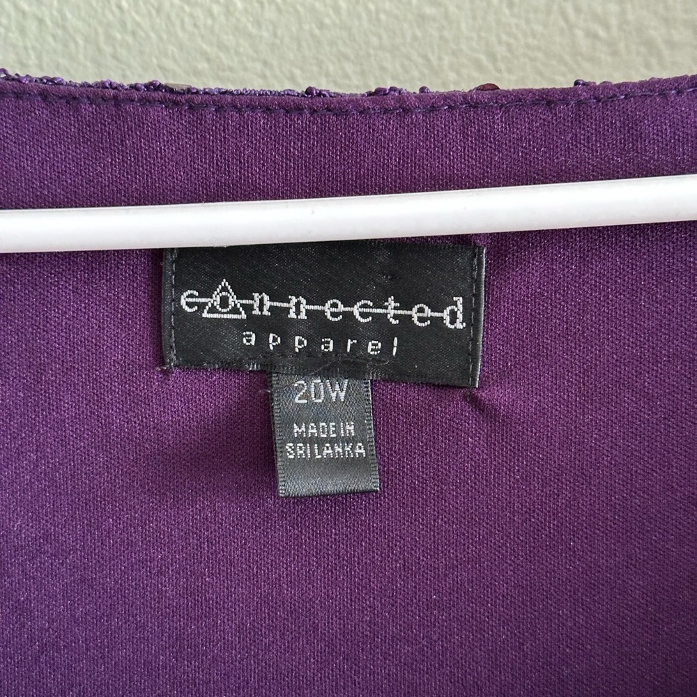 Connected Apparel Purple Sheath Midi Dress - Picture 3 of 3